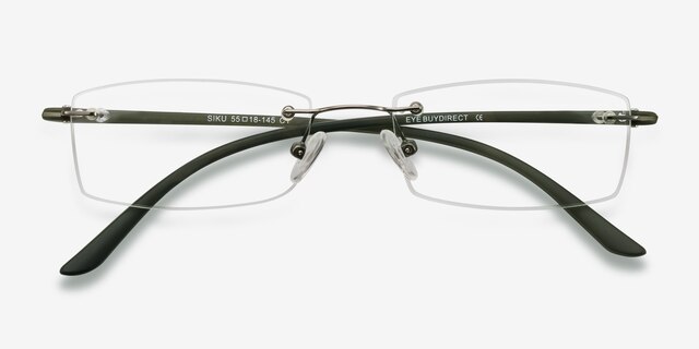 Siku Gunmetal MetalEyeglass Frames from EyeBuyDirect, Closed View