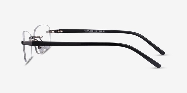 Limitless Gunmetal MetalEyeglass Frames from EyeBuyDirect, Side View