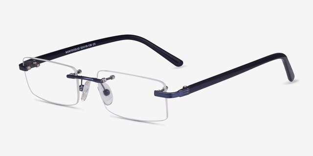 Montecelio Navy MetalEyeglass Frames from EyeBuyDirect, Angle View