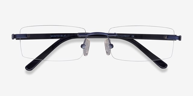 Montecelio Navy MetalEyeglass Frames from EyeBuyDirect, Closed View