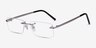 Collector Argenté MétalMontures de lunettes de vue d'EyeBuyDirect, Vue d'Angle