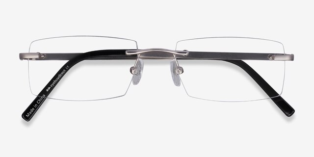 Collector Argenté MétalMontures de lunettes de vue d'EyeBuyDirect, Vue Rapprochée