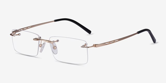 Percy Or pâle MétalMontures de lunettes de vue d'EyeBuyDirect, Vue d'Angle