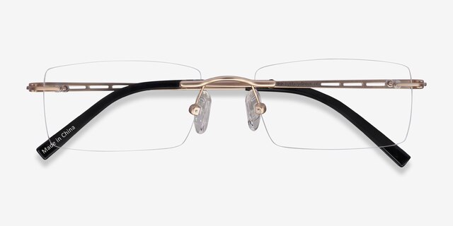 Percy Or pâle MétalMontures de lunettes de vue d'EyeBuyDirect, Vue Rapprochée