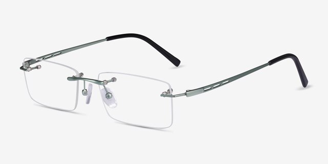 Percy Light Green MetalEyeglass Frames from EyeBuyDirect, Angle View