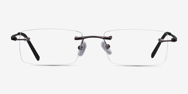 Percy Gunmetal MetalEyeglass Frames from EyeBuyDirect, Front View
