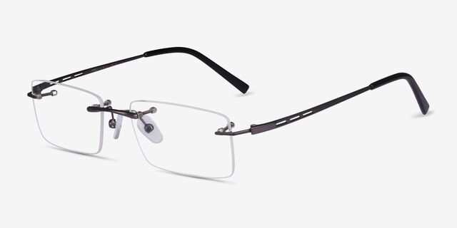 Percy Gunmetal MetalEyeglass Frames from EyeBuyDirect, Angle View
