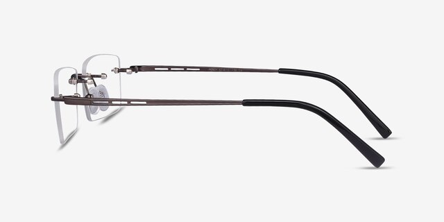 Percy Gunmetal MetalEyeglass Frames from EyeBuyDirect, Side View