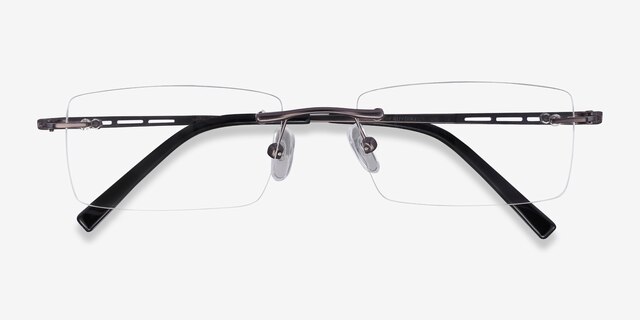 Percy Gunmetal MetalEyeglass Frames from EyeBuyDirect, Closed View