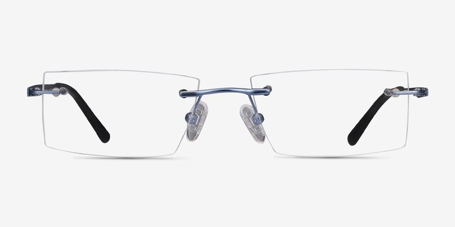 Primo Bleu MétalMontures de lunettes de vue d'EyeBuyDirect, Vue de Face