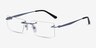 Primo Bleu MétalMontures de lunettes de vue d'EyeBuyDirect, Vue d'Angle