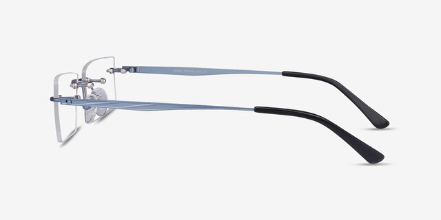 Primo Bleu MétalMontures de lunettes de vue d'EyeBuyDirect, Vue de Côté