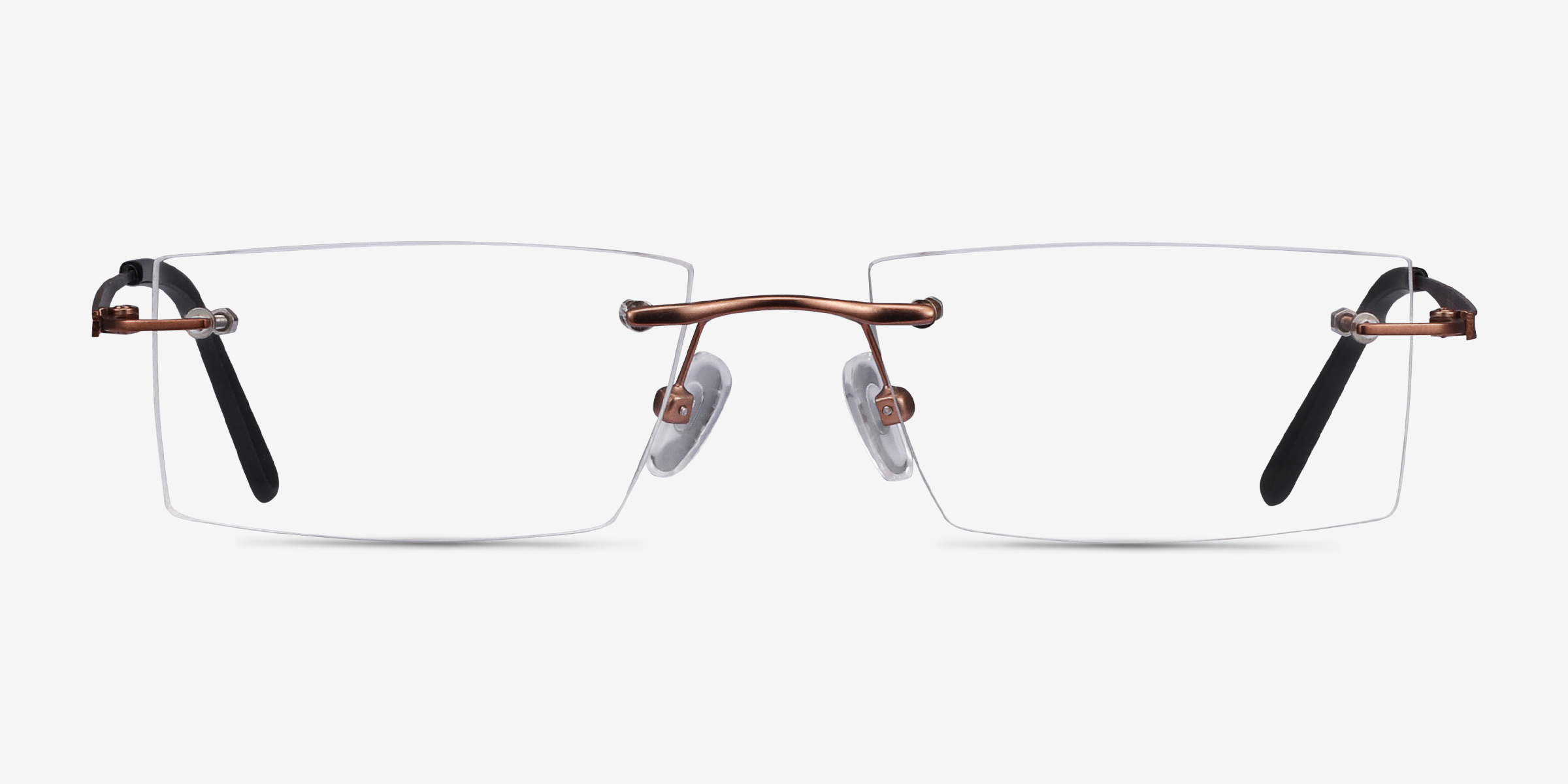 Primo Rectangle Coffee Rimless Eyeglasses Eyebuydirect Canada