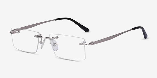 Primo Argenté MétalMontures de lunettes de vue d'EyeBuyDirect, Vue d'Angle