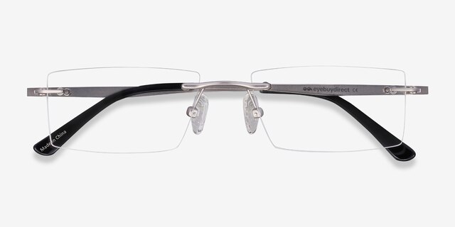 Primo Argenté MétalMontures de lunettes de vue d'EyeBuyDirect, Vue Rapprochée