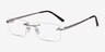 Noble Silver MetalEyeglass Frames from EyeBuyDirect, Angle View