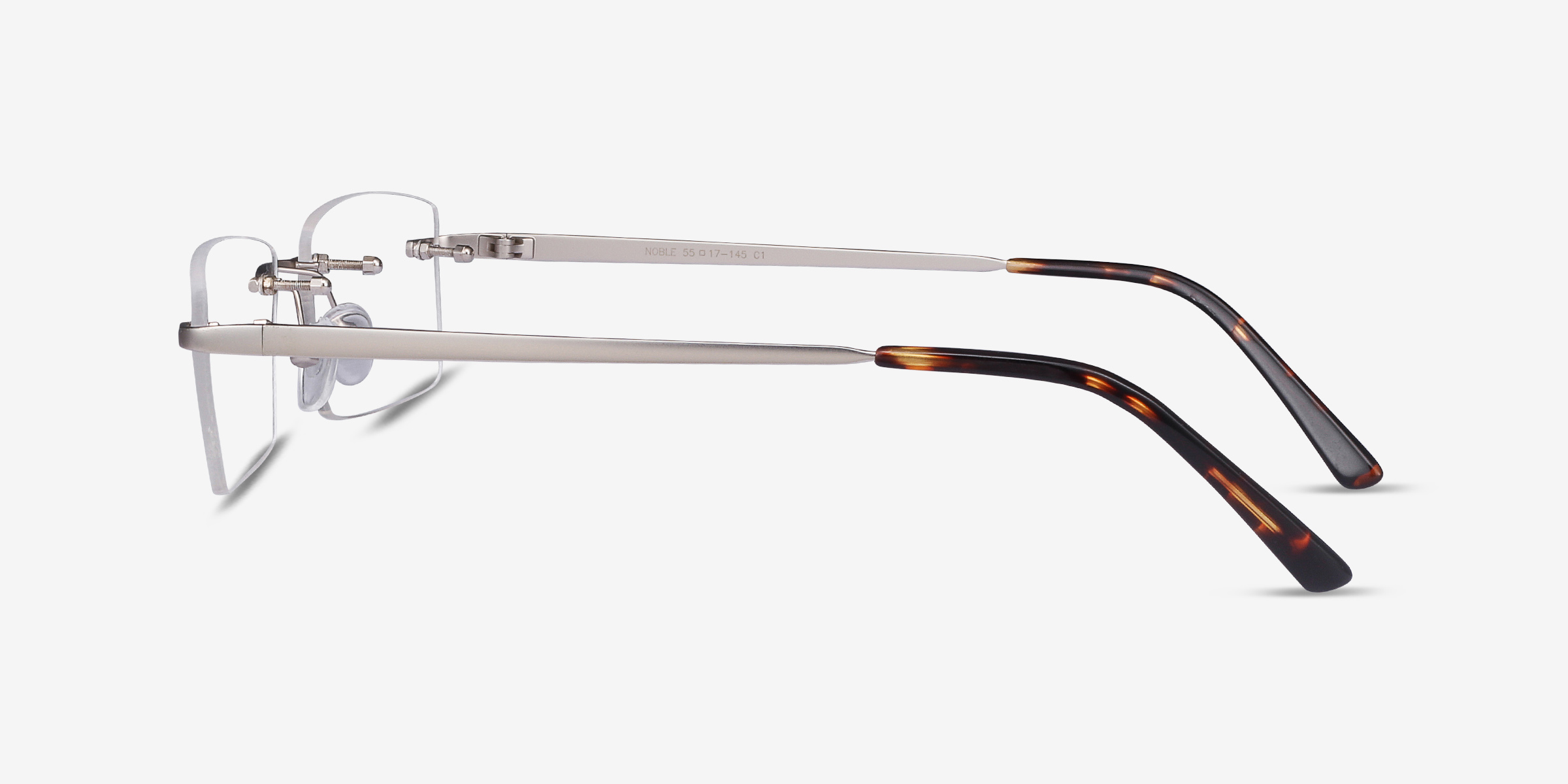 Noble Rectangle Silver Rimless Eyeglasses | Eyebuydirect