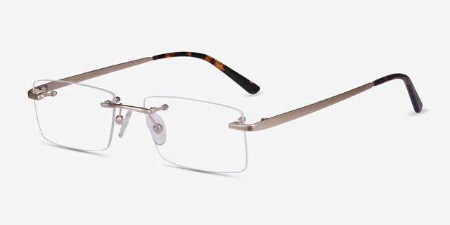 Noble Golden MetalEyeglass Frames from EyeBuyDirect, Angle View