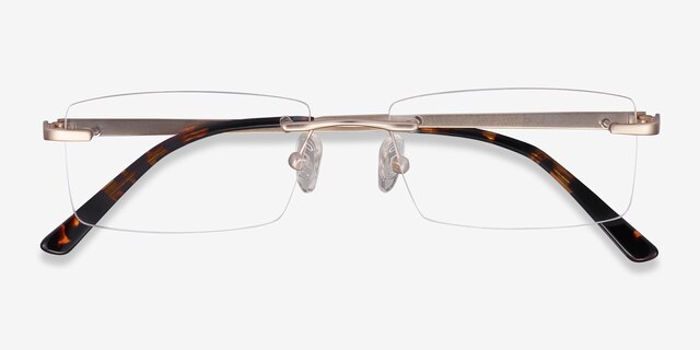 Noble Golden MetalEyeglass Frames from EyeBuyDirect, Closed View