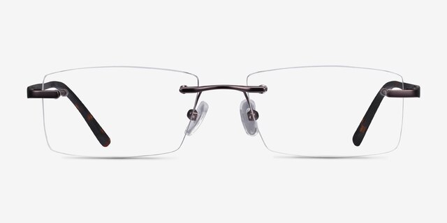 Noble Gunmetal MetalEyeglass Frames from EyeBuyDirect, Front View