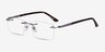Orion Light Gunmetal MetalEyeglass Frames from EyeBuyDirect, Angle View