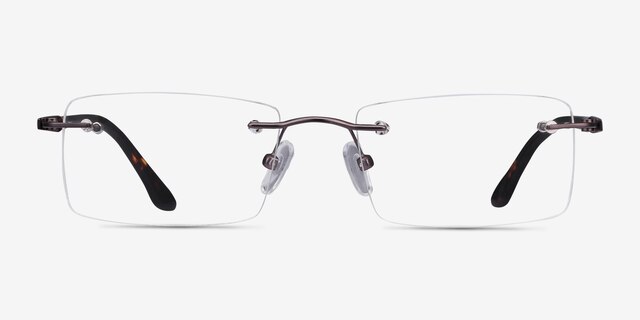 Orion Dark Gunmetal MetalEyeglass Frames from EyeBuyDirect, Front View