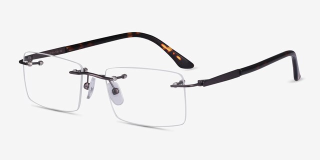 Orion Dark Gunmetal MetalEyeglass Frames from EyeBuyDirect, Angle View