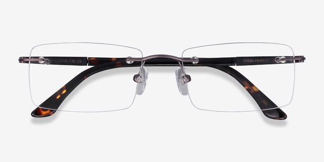Orion Dark Gunmetal MetalEyeglass Frames from EyeBuyDirect, Closed View