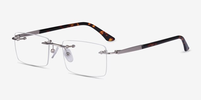 Orion Silver MetalEyeglass Frames from EyeBuyDirect, Angle View