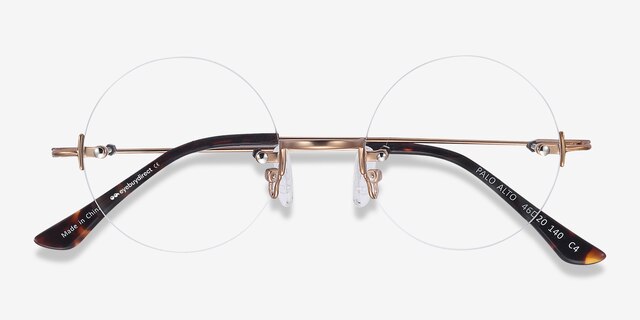 Palo Alto Doré MétalMontures de lunettes de vue d'EyeBuyDirect, Vue Rapprochée