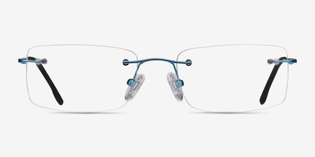 Woodrow Bleu MétalMontures de lunettes de vue d'EyeBuyDirect, Vue de Face