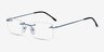 Woodrow Bleu MétalMontures de lunettes de vue d'EyeBuyDirect, Vue d'Angle