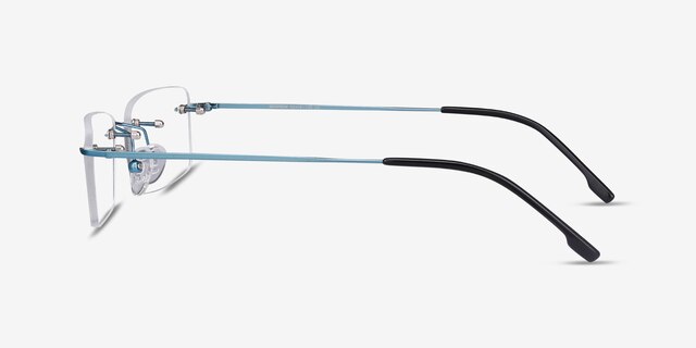 Woodrow Bleu MétalMontures de lunettes de vue d'EyeBuyDirect, Vue de Côté