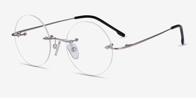 Altus Argenté MétalMontures de lunettes de vue d'EyeBuyDirect, Vue d'Angle