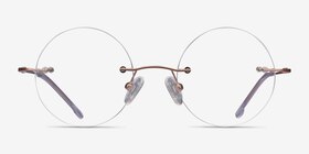 Altus Or rose Métal Montures de lunettes de vue d'EyeBuyDirect, Vue de Face