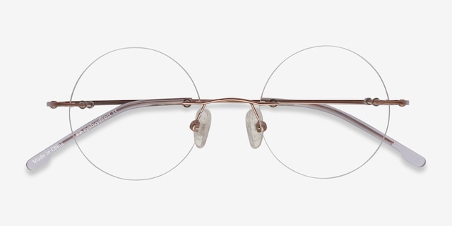 Altus Or rose MétalMontures de lunettes de vue d'EyeBuyDirect, Vue Rapprochée