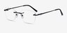 Vince Black MetalEyeglass Frames from EyeBuyDirect, Angle View