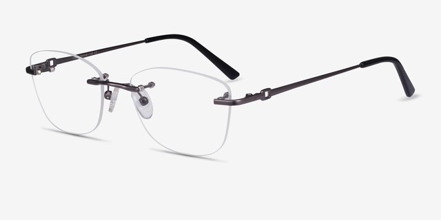 Vince Gunmetal MétalMontures de lunettes de vue d'EyeBuyDirect, Vue d'Angle