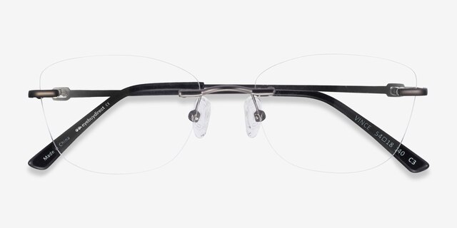 Vince Gunmetal MétalMontures de lunettes de vue d'EyeBuyDirect, Vue Rapprochée