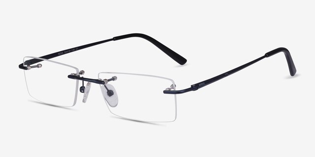 Regis Bleu MétalMontures de lunettes de vue d'EyeBuyDirect, Vue d'Angle