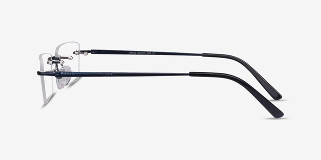 Regis Bleu MétalMontures de lunettes de vue d'EyeBuyDirect, Vue de Côté