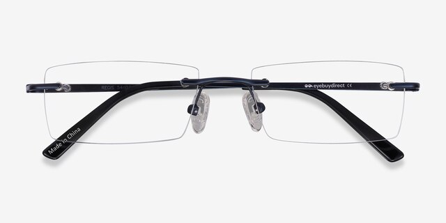 Regis Bleu MétalMontures de lunettes de vue d'EyeBuyDirect, Vue Rapprochée