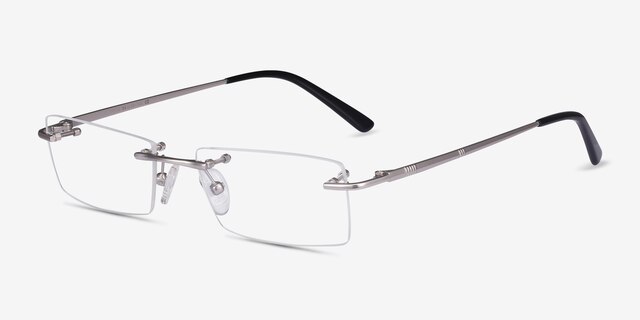 Regis Silver MetalEyeglass Frames from EyeBuyDirect, Angle View