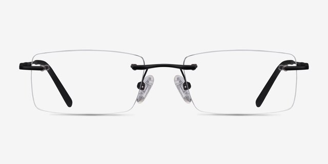 Earl Black MetalEyeglass Frames from EyeBuyDirect, Front View