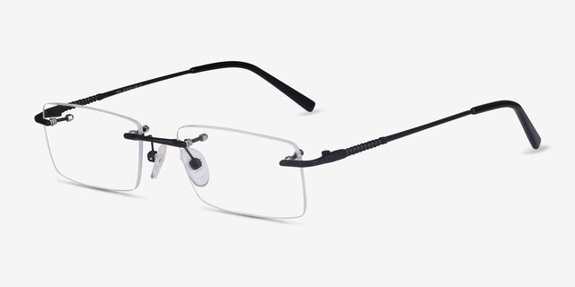 Earl Black MetalEyeglass Frames from EyeBuyDirect, Angle View