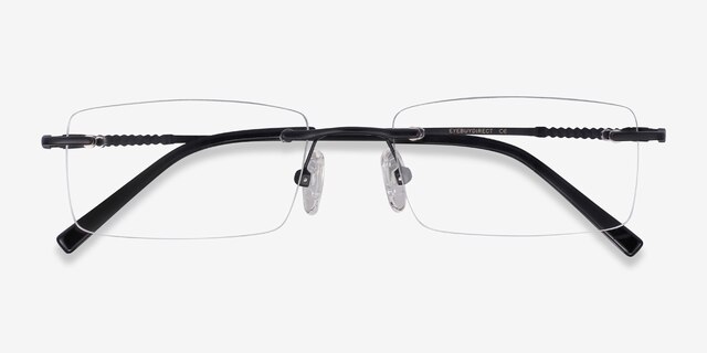 Earl Black MetalEyeglass Frames from EyeBuyDirect, Closed View