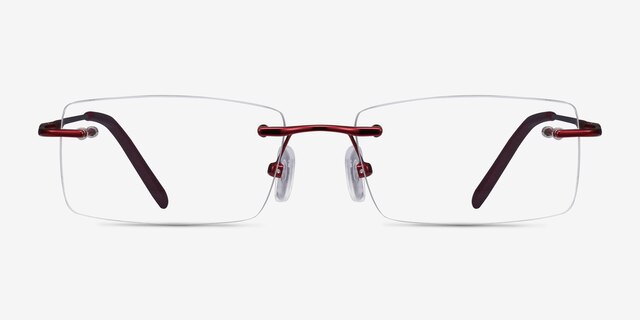 Earl Burgundy MetalEyeglass Frames from EyeBuyDirect, Front View