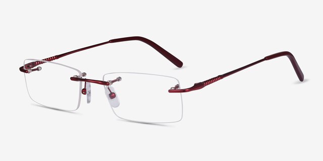 Earl Burgundy MetalEyeglass Frames from EyeBuyDirect, Angle View