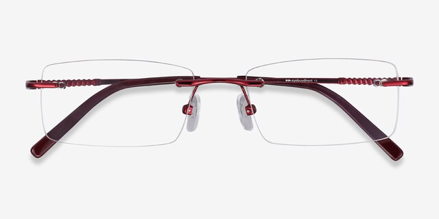 Earl Burgundy MetalEyeglass Frames from EyeBuyDirect, Closed View