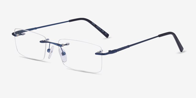 Earl Navy MetalEyeglass Frames from EyeBuyDirect, Angle View